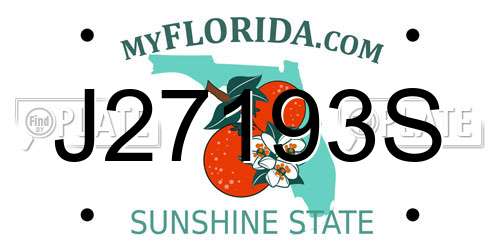 J27193S Florida License Plate