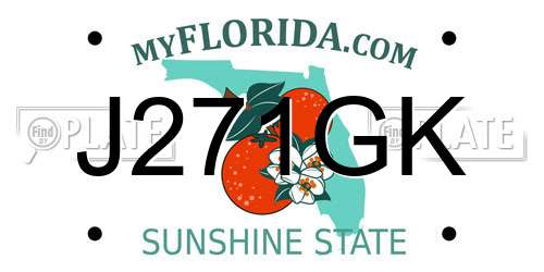 J271GK Florida License Plate