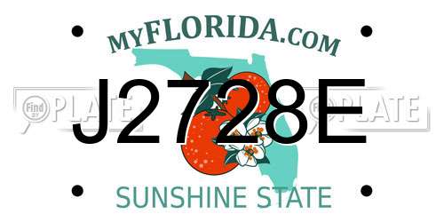 J2728E Florida License Plate