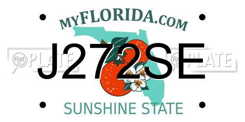 J272SE Florida License Plate