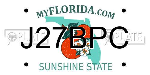 J27BPC Florida License Plate