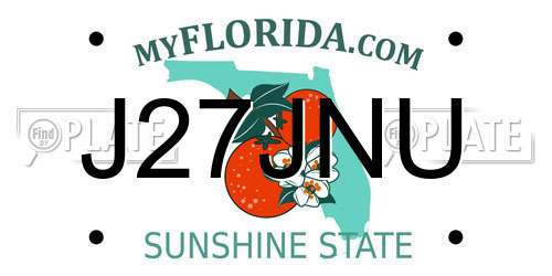 J27JNU Florida License Plate