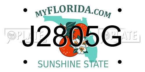 J2805G Florida License Plate