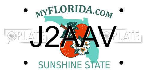 J2AAV Florida License Plate