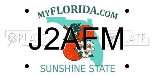 J2AFM Florida License Plate