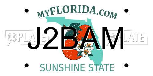 J2BAM Florida License Plate