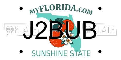 J2BUB Florida License Plate