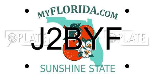 J2BYF Florida License Plate