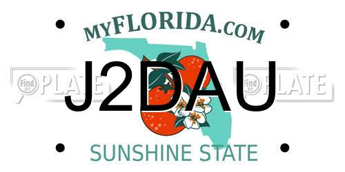 J2DAU Florida License Plate