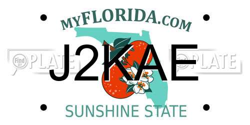 J2KAE Florida License Plate