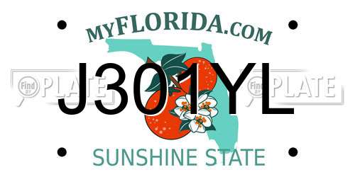 J301YL Florida License Plate