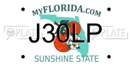 J30LP Florida License Plate