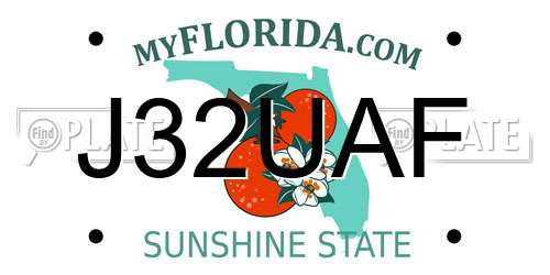 J32UAF Florida License Plate