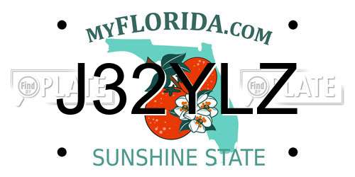 J32YLZ Florida License Plate