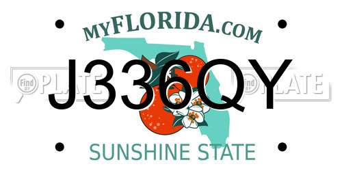J336QY Florida License Plate