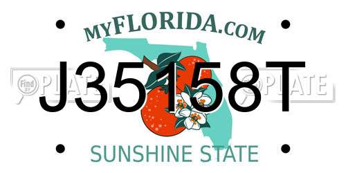 J35158T Florida License Plate
