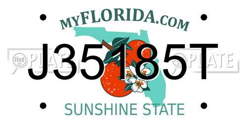 J35185T Florida License Plate