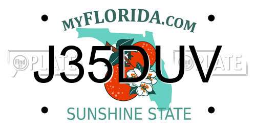 J35DUV Florida License Plate