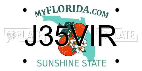 J35VIR Florida License Plate