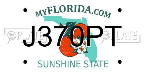 J370PT Florida License Plate