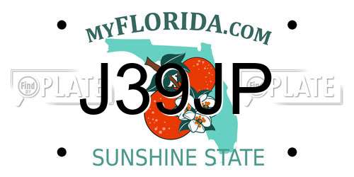 J39JP Florida License Plate