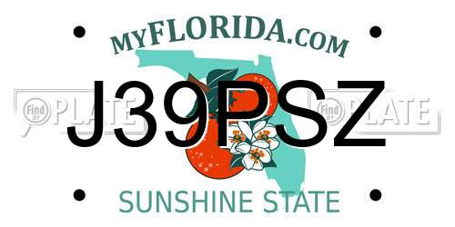 J39PSZ Florida License Plate