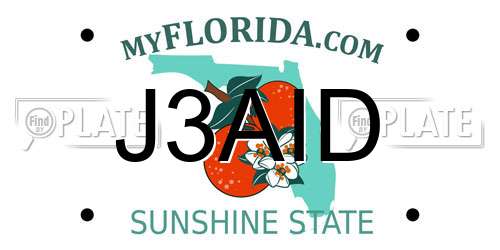 J3AID Florida License Plate