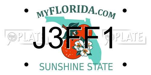 J3FF1 Florida License Plate