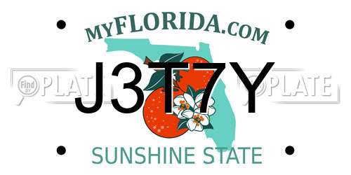 J3T7Y Florida License Plate