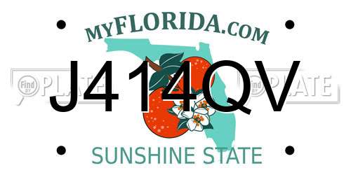 J414QV Florida License Plate