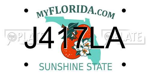 J417LA Florida License Plate