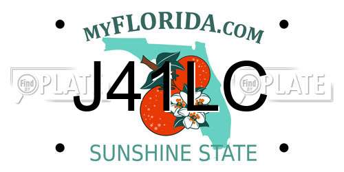 J41LC Florida License Plate