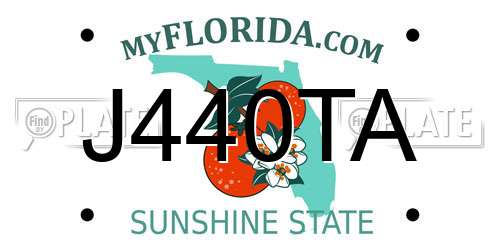 J440TA Florida License Plate