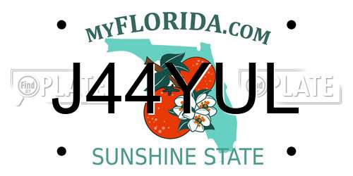 J44YUL Florida License Plate