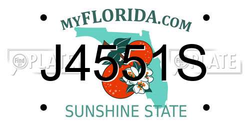 J4551S Florida License Plate