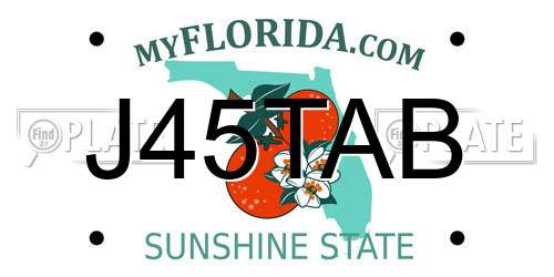 J45TAB Florida License Plate