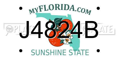J4824B Florida License Plate