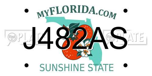 J482AS Florida License Plate