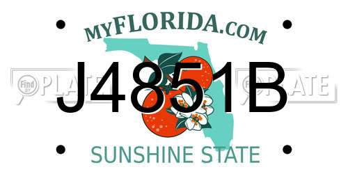 J4851B Florida License Plate