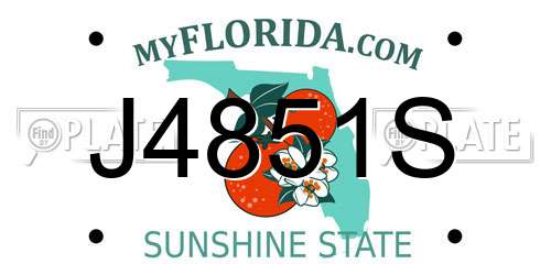 J4851S Florida License Plate