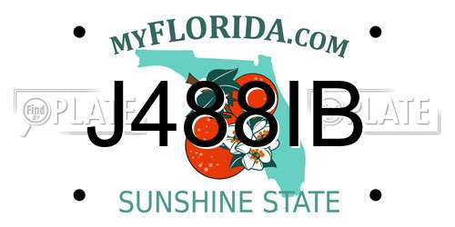 J488IB Florida License Plate
