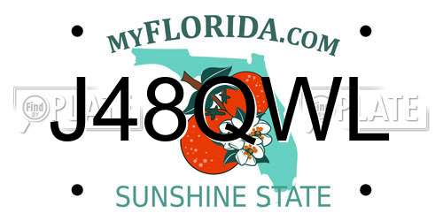 J48QWL Florida License Plate