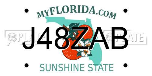J48ZAB Florida License Plate