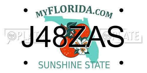 J48ZAS Florida License Plate