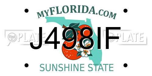 J498IF Florida License Plate