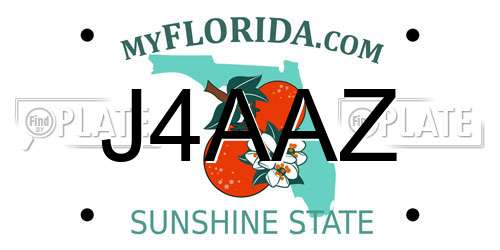 J4AAZ Florida License Plate