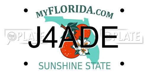 J4ADE Florida License Plate