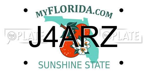J4ARZ Florida License Plate