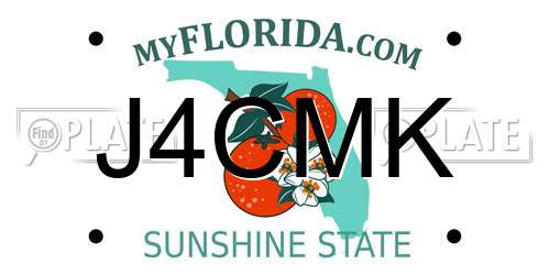 J4CMK Florida License Plate