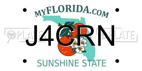 J4CRN Florida License Plate
